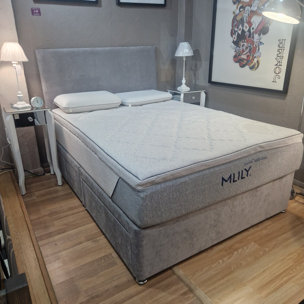 2 Drawer Divan Bed & Headboard - Double Ex Display