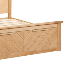 Chevron Oak Bedstead with Drawer