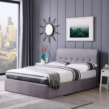 Portbury Ottoman Storage Bedstead in Grey Linen