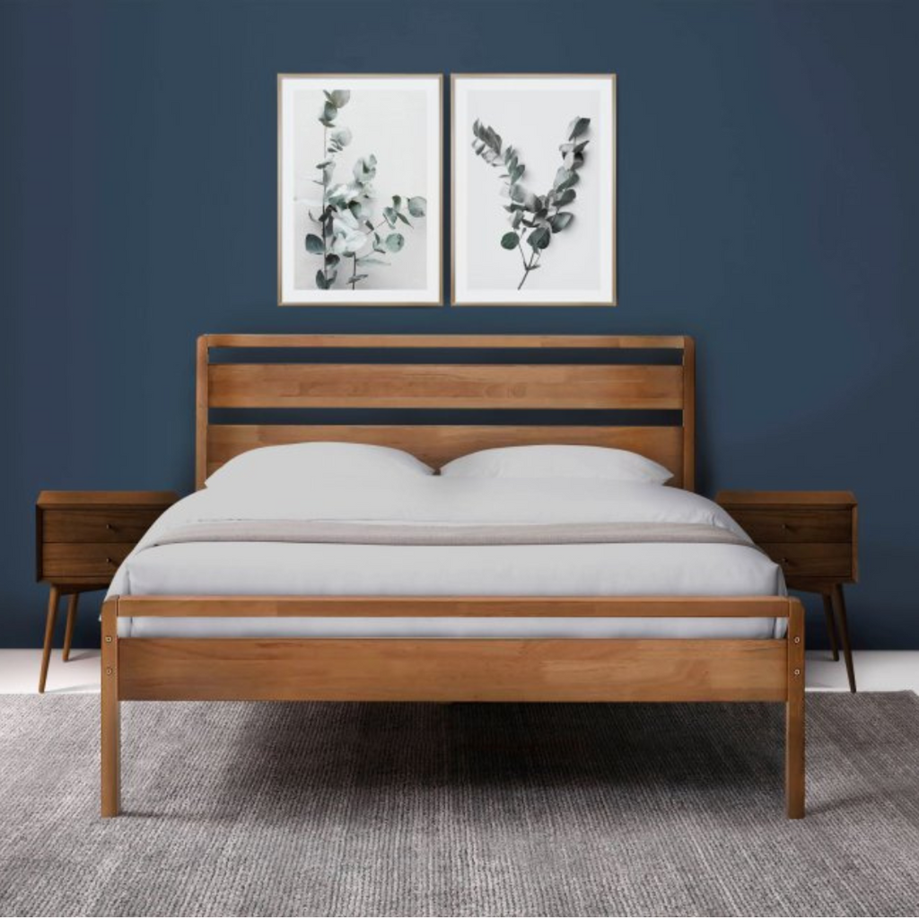 Queen wood frame bed deals