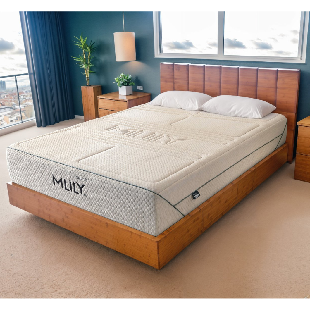 Haulna Natural 2500 mattress, cream quilted cover with stitched border.