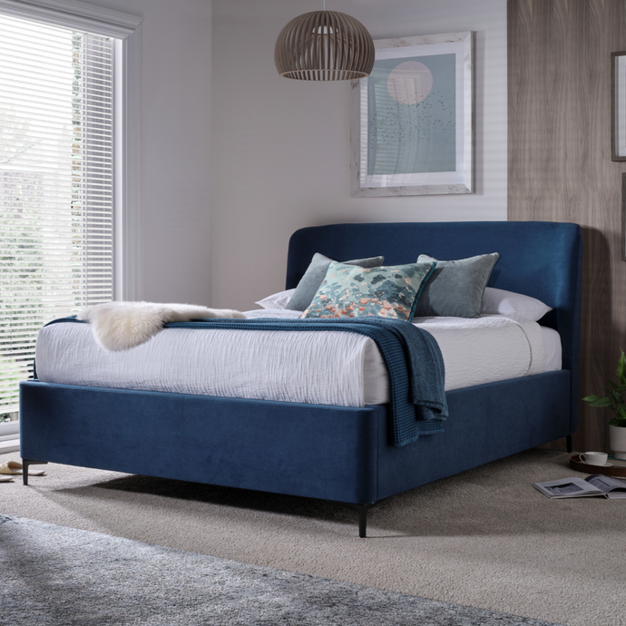 Washington Ottoman in Nordic Blue
