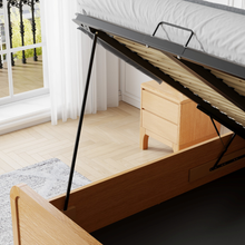 Stanhope wooden ottoman bed base with raised slats and black support bars