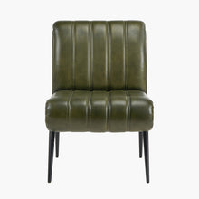 Sofia Sage Green Leather & Iron Occasional Chair
