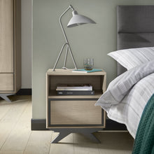 Kaia Scandi Oak & Dark Grey 1 Drawer Bedside