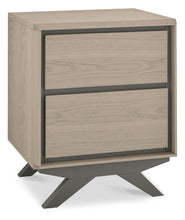 Kaia Scandi Oak & Dark Grey 2 Drawer Bedside