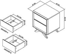 Kaia Scandi Oak & Dark Grey 2 Drawer Bedside