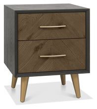 Capria Smoked Oak & Peppercorn 2 Drawer Nightstand