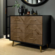 Capria Smoked Oak & Peppercorn 3 Drawer Chest