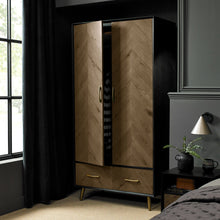 Capria Smoked Oak & Peppercorn Wardrobe