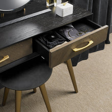 Capria Smoked Oak & Peppercorn Dressing Table