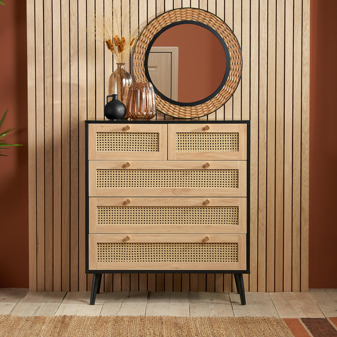 Reine 5 Drawer Rattan Chest