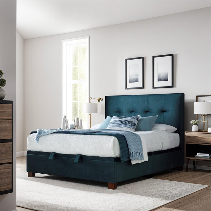 Cambridge Ottoman in Deep Ocean Blue