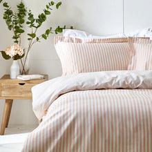 Hebden Mélange Stripe Cotton Duvet Cover Set Blush