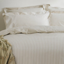 Hebden Mélange Stripe Cotton Duvet Cover Set Natural