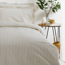 Hebden Mélange Stripe Cotton Duvet Cover Set Natural