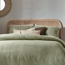 Lark Cotton Muslin Duvet Cover Set Eucalyptus