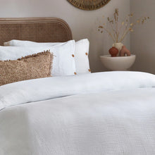 Lark Cotton Muslin Duvet Cover Set White