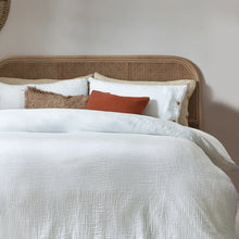 Lark Cotton Muslin Duvet Cover Set White