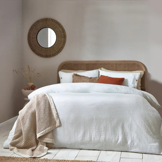 Lark Cotton Muslin Duvet Cover Set White