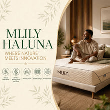 Haulna Natural 1500 mattress, light beige cover with stitched edges and side profile