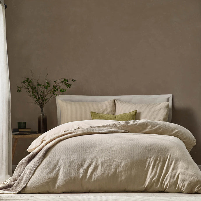 Malton Stripe 100% Cotton Duvet Cover Set Linen
