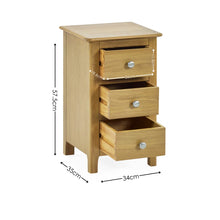 Devon 3 Drawer Bedside Oak