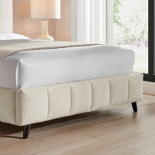 Celeste Square Bedstead in Boucle Fabric