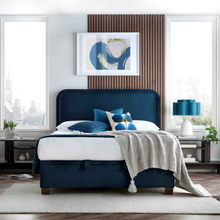 Brantford Ottoman in Deep Ocean Blue