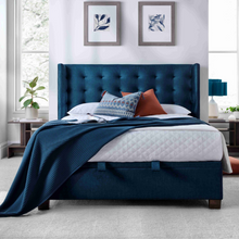 Victoria Ottoman in Deep Ocean Blue