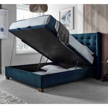 Victoria Ottoman in Deep Ocean Blue
