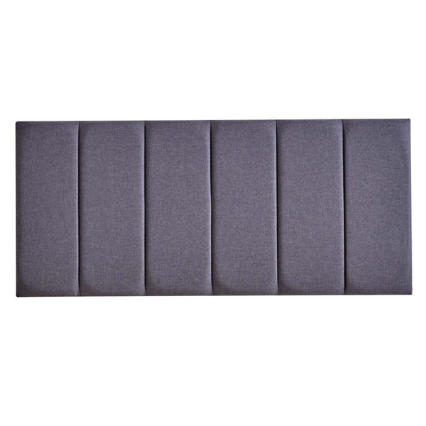 Detroit upholstered headboard with vertical padded channels, dark gray fabric