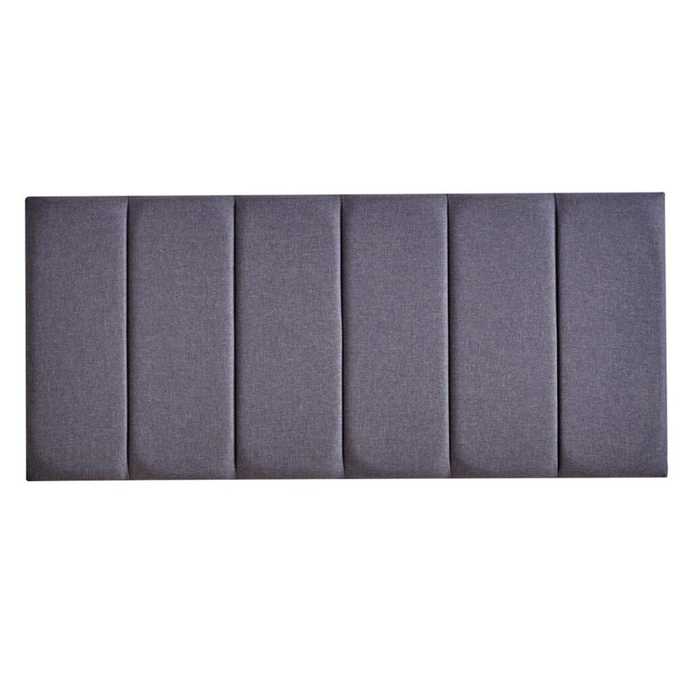 Detroit upholstered headboard with vertical padded channels, dark gray fabric