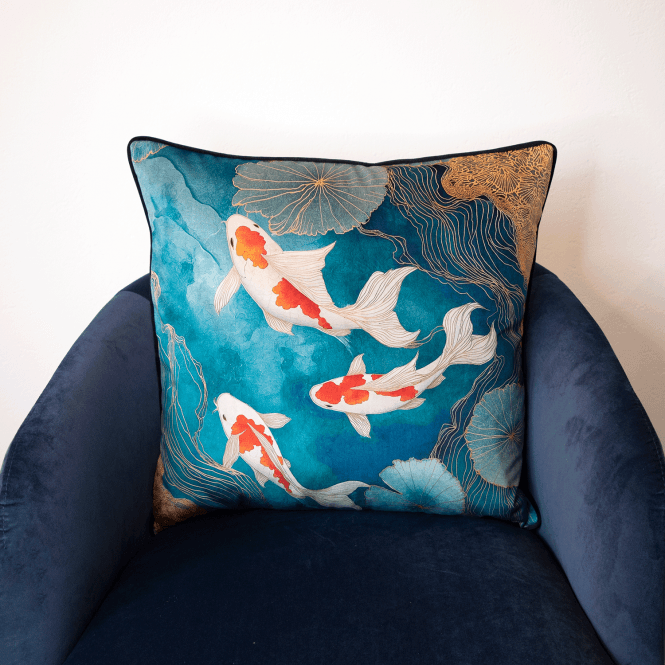 Koi Teal Cushion