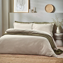 Waffle Textured Duvet Cover Set in Linen