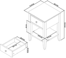 Rutland Soft Grey 1 Drawer Bedside