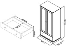 Rutland Soft Grey Double Wardrobe