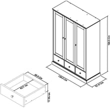 Rutland White Triple Wardrobe