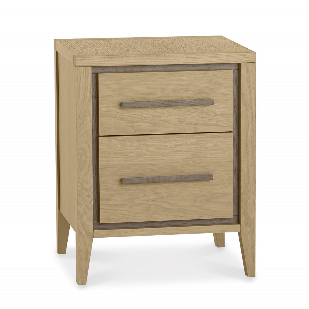Maine Aged & Weathered Oak 2 Drawer Nightstand