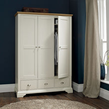 Kensington Soft Grey & Oak Triple Wardrobe