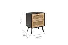 Reine 2 Drawer Rattan Nightstand