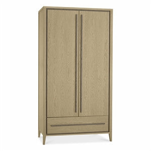 Maine Aged & Weathered Oak Double Wardrobe