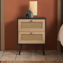 Reine 2 Drawer Rattan Nightstand