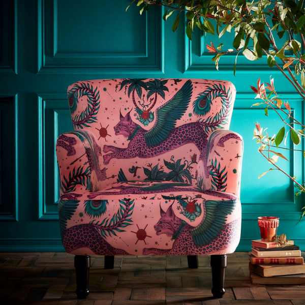 Emma Shipley DALSTON Lynx Coral Velvet Chair
