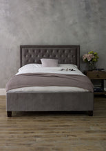 Langley Bedstead in Silver Velvet