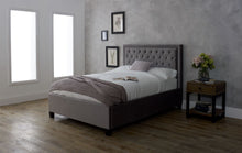 Langley Bedstead in Silver Velvet