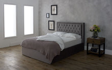 Langley Ottoman Storage Bedstead in Silver Velvet