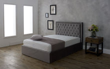 Langley Ottoman Storage Bedstead in Silver Velvet