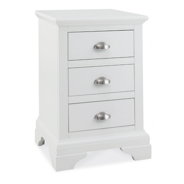 Kensington White 3 Drawer Bedside