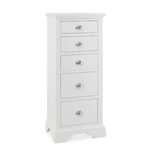 Kensington White 5 Drawer Tall Chest